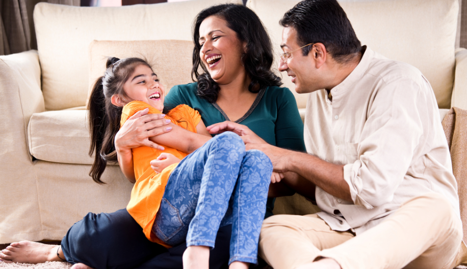 indian family smiling